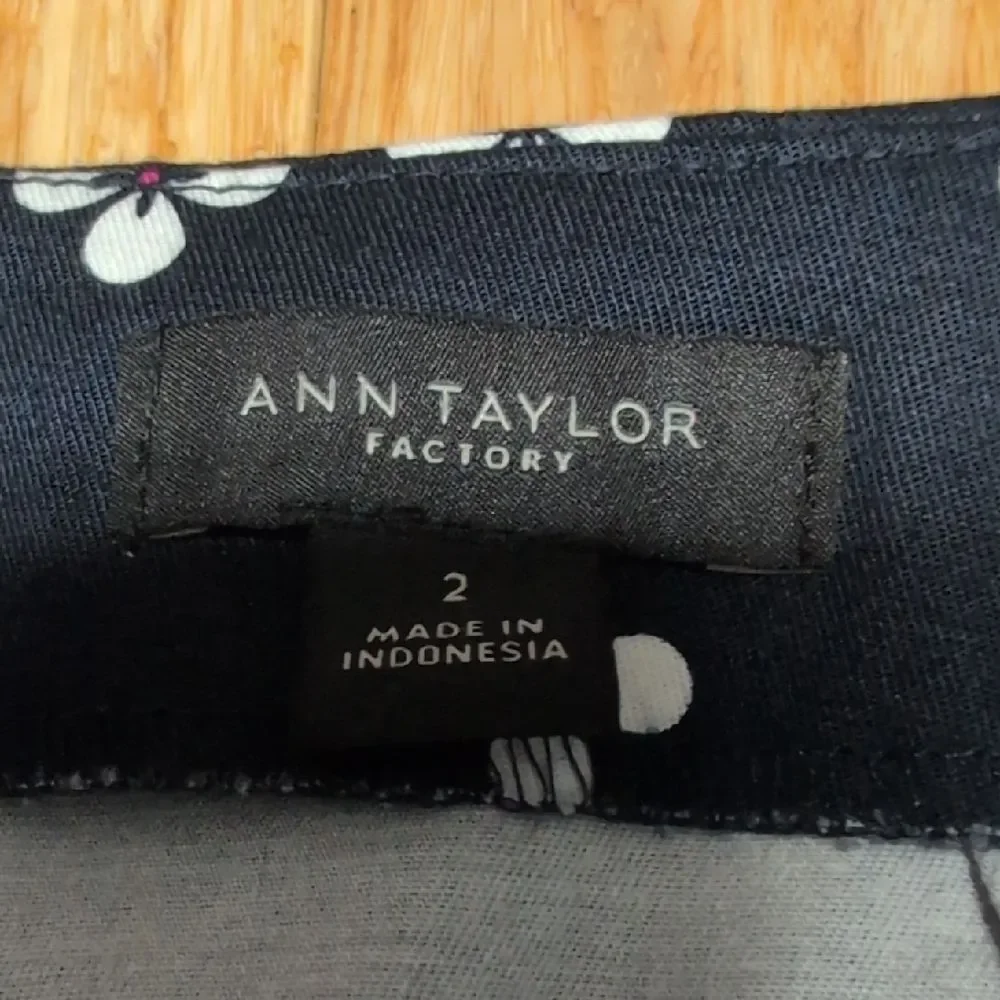 Ann Taylor Factory Blue and White Patterned Skirt Size 2